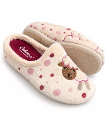 ZAPATILLA CASA CABRERA OVEJA 3243 MARFIL