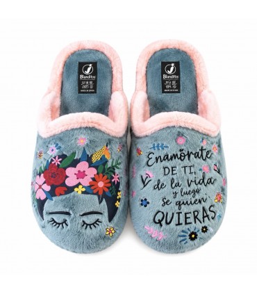 ZAPATILLA CASA FRIDA FLORES 30-502 AGUAMAR