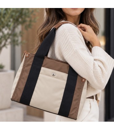 BOLSO NYLON ADZQ260458-2 CAFE