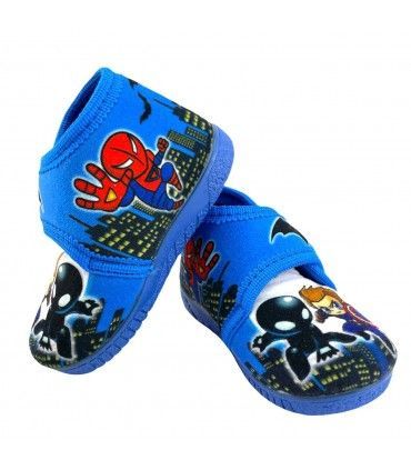 ZAPATILLA CASA VELCRO SUPER HEROE 731 AZUL