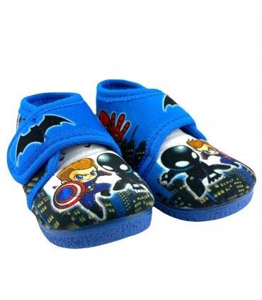 ZAPATILLA CASA VELCRO SUPER HEROE 731 AZUL