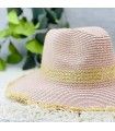 SOMBRERO RAFIA ROSA