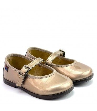 ZAPATO CONGUITOS NIÑA CHAROL TAUPE KIS 12255
