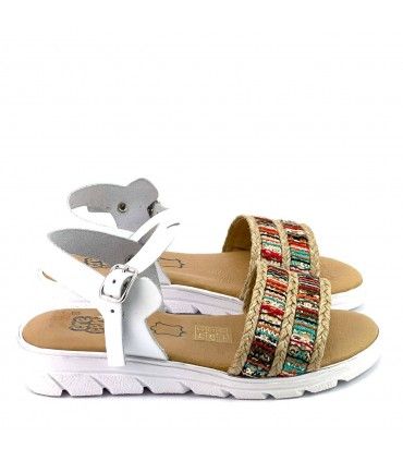 SANDALIA CRECENDO 1537 BLANCO PIEL