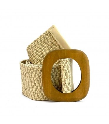 CINTURON RAFIA TX619 BEIGE