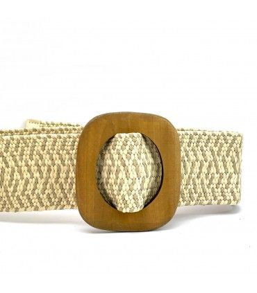 CINTURON RAFIA TX619 BEIGE