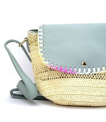 BANDOLERA RAFIA COLORES NYP80390 AZUL