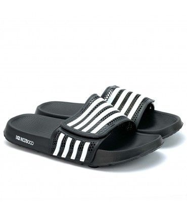 CHANCLA NICOBOCO VELCRO RAYAS GOOD NEGRO 36-014